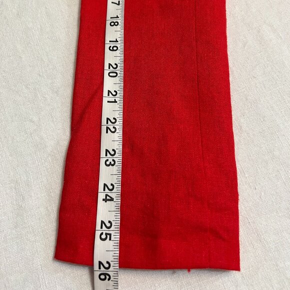 Harve Benard Red Linen Blazer Women's Size 8 Gold Button 2 Button Jacket Lined - Picture 9 of 11